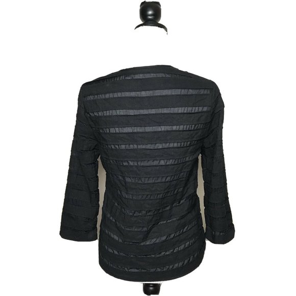 Chico's Jacket  Linen Trim  3/4 Sleeve Semi-sheer - Picture 6 of 7